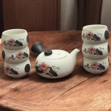 Set Ceainic 150ml si 6 cupe, Ceramica, Red