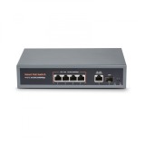 Cumpara ieftin Switch smart PoE 4 porturi 100 1000mbps, 78W, 4GE(PoE)+1GE+1SFP, G0411GB-C