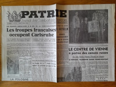 ZIARE VECHI- Patrie 1945 - al doilea Război mondial. foto