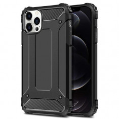Husa Compatibila cu Apple iPhone 12,iPhone 12 Pro - iberry Armor Hybrid Negru