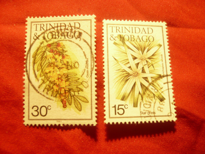 2 Timbre Trinidad Tobago 1987 - Flora , stampilate