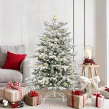 VidaXL Brad de Crăciun artificial cu ramuri articulare Alb 150 cm 3395635