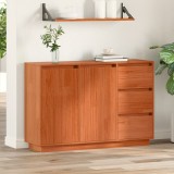 vidaXL Bufet cu sertar cu depozitare cu ușă Maro 111 x 34 x 75 cm Lemn masiv de pin