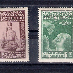 ROMANIA 1934 - SAPTAMANA FRUCTELOR, MNH - LP 109