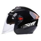 Casca Moto/Scuter FIXATO BK, Vizieră Dublă, Protecție UV, Ventilație Superioară, marime universala 54-59cm, Negru lucios