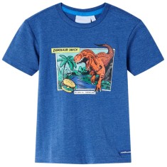 Tricou pentru copii, albastru &icirc;nchis melange, 140