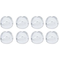 Set 8 bucati protectie colturi, universale, pentru siguranta copiilor, din silicon, rotunde, pentru mese, paturi, dulapuri, transparent