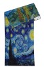 Fular tip esarfa pictata multicolor 2, casmir, 08 albastru/galben, Marime universala