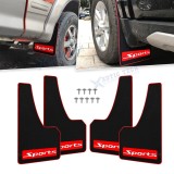 Set 4 Apărători Noroi Silicon Auto Universal Sport Fata Spate Negru/Rosu Protectie Murdarie Zgarieturi SUV Camioneta