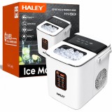 Masina de facut Gheata Haley 100W, 12 Kg/24h, 9 Cuburi/Ciclu, Rezervor 1.8L, 2 Dimensiuni de Gheata