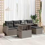 Gossi set mobilier gradina cu perne, 6 piese, gri, poliratan