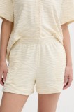MC2 Saint Barth pantaloni scurți din bumbac culoarea bej, cu imprimeu, high waist, MEA002