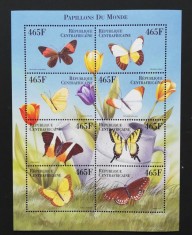 R.CENTRAFRICA -FLUTURI SI FLORI DIN AFRICA -1 M/SH.-MNH** - R CAF 169