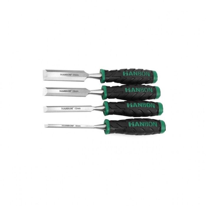 Dalta cr-v pentru lemn, maner bicomponent set 4, Hanbon HB132201