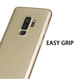 Husa GloMax FullBody Auriu pentru Samsung Galaxy S9 Plus cu folie de sticla inclusa