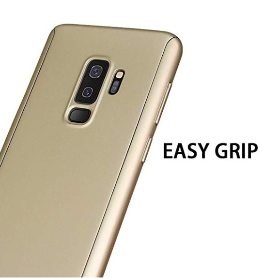 Husa GloMax FullBody Auriu pentru Samsung Galaxy S9 Plus cu folie de sticla inclusa