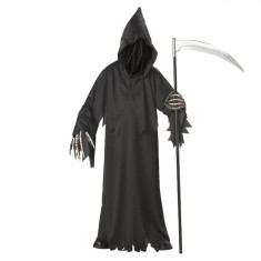 Costum Halloween pentru Copii, Moartea cu Coasa, Negru, Poliester