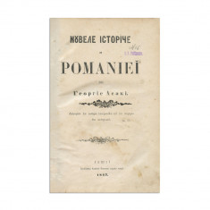 Gheorghe Asachi, Nuvele Istorice a României, 1867