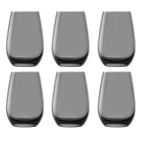 Pahare colorate Elements, set de 6, gri fumuriu, 465 ml