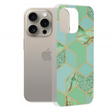 Cumpara ieftin Husa pentru iPhone 15 Pro Max, Techsuit Marble Series, Green Hex