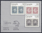 Canada 1978 - EXPOZITIA CAPEX 1978 - Toronto - Colita cu mica indoitura in colt, Nestampilat