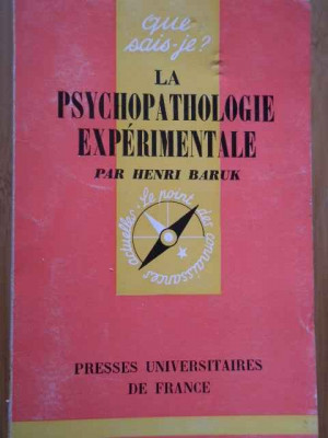 La Psychopathologie Experimentale - Henri Baruk ,283667 foto