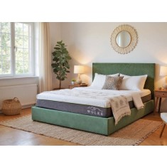 Pat Star 180x200 cm Lada Depozitare Tapitat Catifea Verde G28