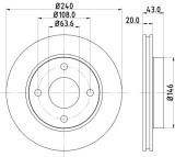 Disc frana FORD COURIER (F3L, F5L) (1991 - 1996) KRIEGER 0950004102