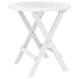 Cumpara ieftin Masa de gradina pliabila, alb, &Oslash; 46 cm, lemn masiv de acacia