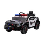 Masinuta Politie Electrica Dodge Leziter 12V, Telecomanda 2.4GHz, Muzica, Lumini, MP3, USB, AUX, Negru