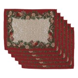 Cumpara ieftin Set 6 suporturi farfurii Craciun poliester multicolor II (6) 33x45 cm