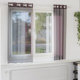 VidaXL Perdele Voile cu Oeje 2 buc Violet 140x175 cm