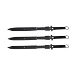 Cumpara ieftin Set trei sabii de vanatoare IdeallStore&reg;, Last Ronin, maner textil, 68.5 cm, negru