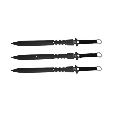 Set trei sabii de vanatoare DEPOX&amp;reg;, Last Ronin, maner textil, 68.5 cm, negru foto