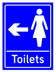 Sign Women&amp;amp;#039;s Toilets Arrow Left foto