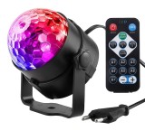 Lampă LED ritmică, cu telecomandă, RGB, 3W, Glob disco