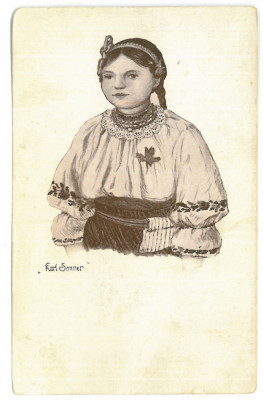 5597 - ETHNIC woman, Ardeal, Romania - old postcard - unused foto