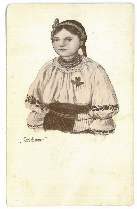 5597 - ETHNIC woman, Ardeal, Romania - old postcard - unused