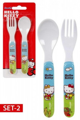 Set lingura si furculita copii, Hello Kitty foto