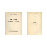 Ilarie Voronca, La joie est pour l&#039;homme, 1936, exemplar numerotat, cu dedicație