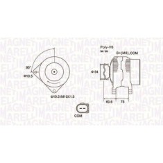 Alternator BMW 5 (E60) 12.01-03.10, 5 Touring (E61) 03.04-12.10, 7 (E65 E66 E67) 07.01-12.09, X3 (E83) 01.03-12.11, 520 D, 525 d, 530 d, 730 d, 3.0 D