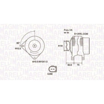 Alternator BMW 5 (E60) 12.01-03.10, 5 Touring (E61) 03.04-12.10, 7 (E65 E66 E67) 07.01-12.09, X3 (E83) 01.03-12.11, 520 D, 525 d, 530 d, 730 d, 3.0 D foto