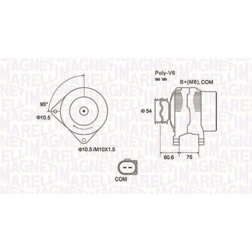 Alternator BMW 5 (E60) 12.01-03.10, 5 Touring (E61) 03.04-12.10, 7 (E65 E66 E67) 07.01-12.09, X3 (E83) 01.03-12.11, 520 D, 525 d, 530 d, 730 d, 3.0 D