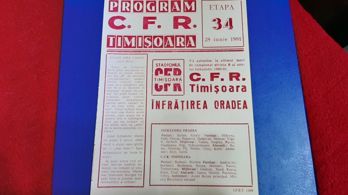 program CFR Timisoara - Infratirea Oradea
