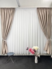 Draperie blackout pe textura de in, bej foto