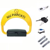 Cumpara ieftin Blocator loc parcare automat cu 2 telecomenzi, alarma si acumulator