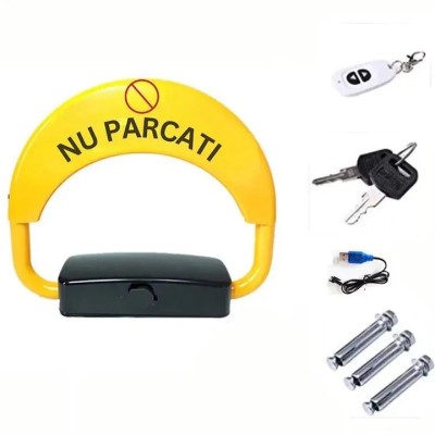 Blocator loc parcare automat cu 2 telecomenzi, alarma si acumulator foto