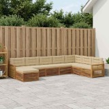 vidaXL Set de canapele de exterior cu pernă 8 pcs Natural și Bej 3383721