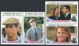 Union Island 1986 Mi 171/174 MNH - Nunta printului Andrew, Nestampilat