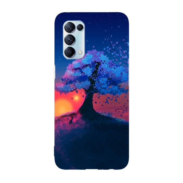 Husa compatibila cu Oppo Find X3 Lite model Sundown fantasy tree, Silicon, TPU, Viceversa
